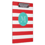 Porte-bloc Monogramme personnalisé Gras rouge et turquoise (Swatch)
