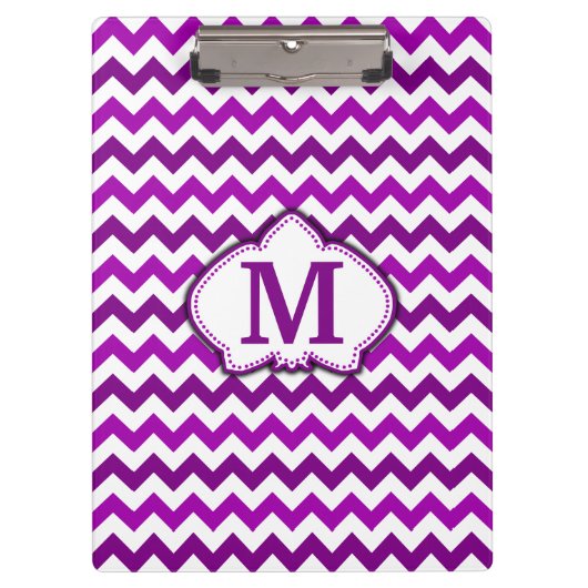 Porte-bloc Monogramme personnalisé par Chevron pourpre (Devant)