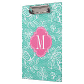 Porte-bloc Monogramme personnalisé par dentelle Girly (Gauche)