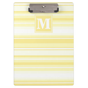 Porte-bloc Monogramme rayures jaunes citron