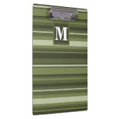 Porte-bloc Monogramme rayures vert olive (Swatch)