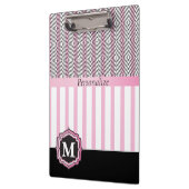 Porte-bloc Monogramme rose, blanc et noir (Gauche)