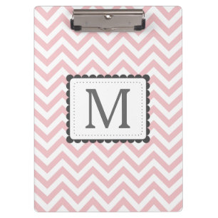 Porte-bloc Monogramme rose-clair et blanc de coutume de