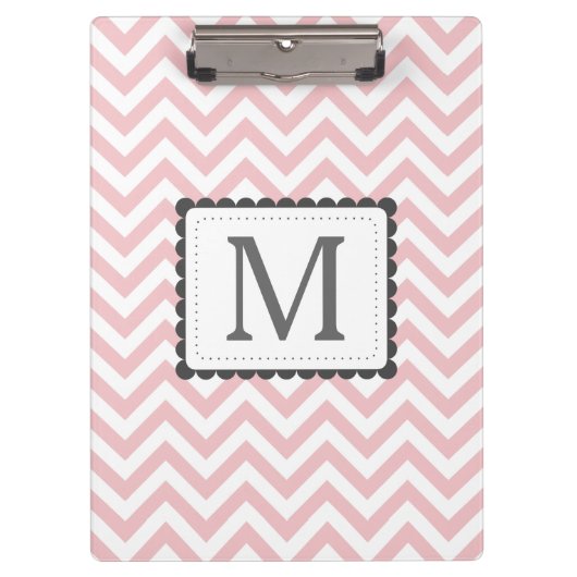 Porte-bloc Monogramme rose-clair et blanc de coutume de (Devant)
