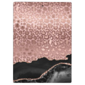 Porte-bloc Monogramme Rose D'Or Leopard Et Marbre Noir (Dos)