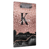 Porte-bloc Monogramme Rose D'Or Leopard Et Marbre Noir (Swatch)