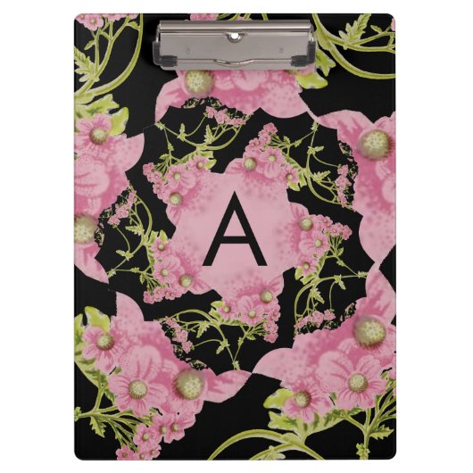 Porte-bloc Monogramme rose et noir d'Achille (Devant)