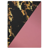 Porte-bloc Monogramme Rose, marbre noir et or (Dos)