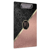 Porte-bloc Monogramme Rose Parties scintillant or et noir Dam (Swatch)