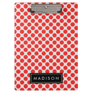 Porte-bloc Monogramme rouge et blanc des grands Pois