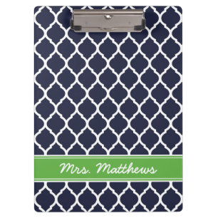 Porte-bloc Monogramme sur mesure de la Marine et du Quatrefoi