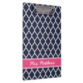 Porte-bloc Monogramme sur mesure Marine et Pink Quatrefoil (Swatch)