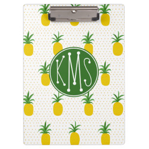 Porte-bloc Monogramme tropical d'or des ananas