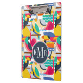 Porte-bloc Monogramme tropical géométrique des oiseaux | (Gauche)
