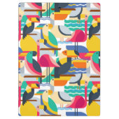 Porte-bloc Monogramme tropical géométrique des oiseaux | (Dos)
