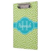 Porte-bloc Monogramme Turquoise de Motif blanc vert (Gauche)