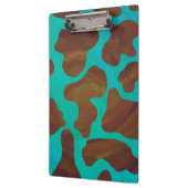 Porte-bloc Monogramme Vache Impression Brown et Turquoise (Gauche)