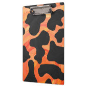 Porte-bloc Monogramme vache noir et orange Impression (Gauche)