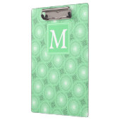Porte-bloc Monogramme vert ressort cercles motif (Gauche)