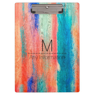 Porte-bloc Monogramme vintage en bois coloré
