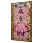 Porte-bloc Monogramme vintage floral élégant (Gauche)