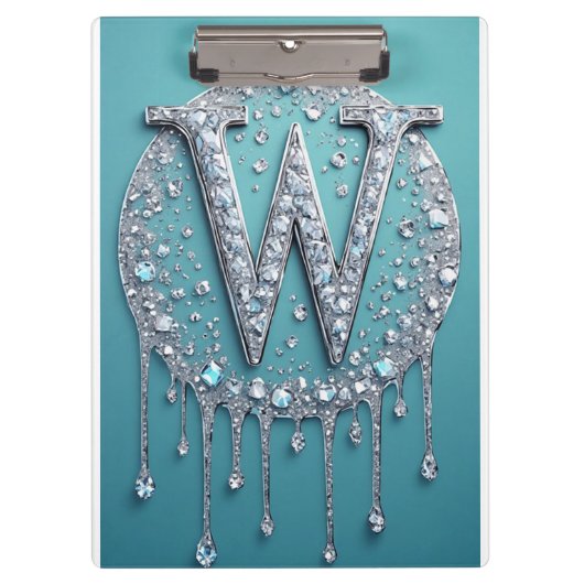 Porte-bloc Monogramme W Diamanté (Devant)
