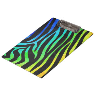 Porte-bloc Monogramme Zebra noir et arc-en-ciel