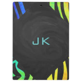 Porte-bloc Monogramme Zebra noir et arc-en-ciel (Dos)