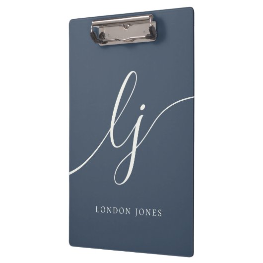 Porte-bloc Monogrammes Initiales de script professionnel Mari (Gauche)