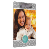 Porte-bloc Monographie de votre photo Gray Quatrefoil Mint Mo (Swatch)