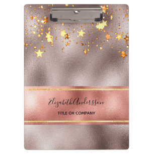 Porte-bloc Monographie d'entreprise rose étoile or