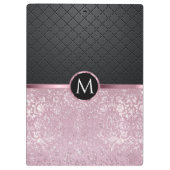Porte-bloc Monogrma Glittery Jolie rose et noir (Dos)