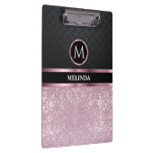 Porte-bloc Monogrma Glittery Jolie rose et noir (Swatch)