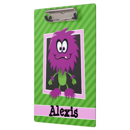 Porte-bloc Monstre pourpre sur des bandes vertes (Gauche)