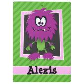 Porte-bloc Monstre pourpre sur des bandes vertes (Dos)