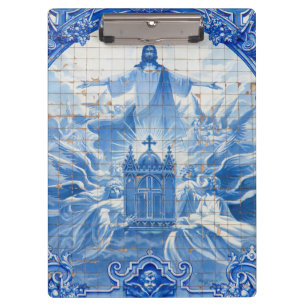 Porte-bloc Mosaïque de carreaux bleus de Jésus, Portugal