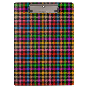 Porte-bloc Motif à carreaux gingham arc-en-ciel coloré - Noir