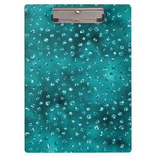 Porte-bloc Motif à pois pailletés ombrés sarcelle Glam