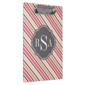 Porte-bloc Motif à rayures blanches gris rose monogramme (Swatch)