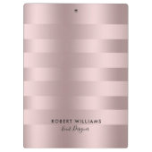 Porte-bloc motif à rayures rose-or (Dos)