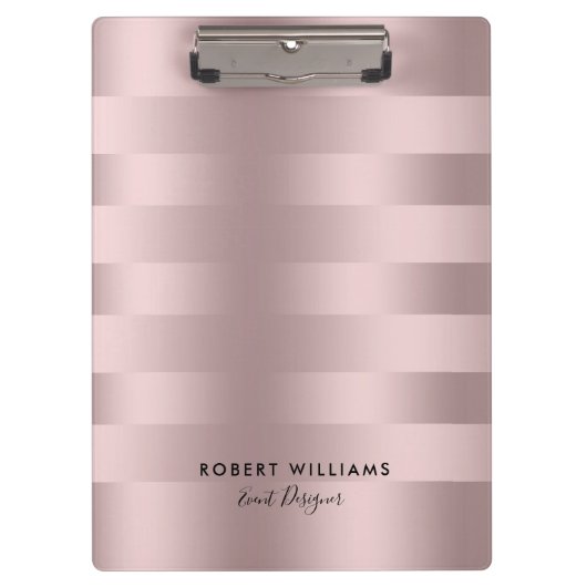 Porte-bloc motif à rayures rose-or (Devant)