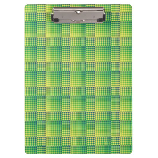 Porte-bloc Motif Abstrait à Damier Vert Bleu (Devant)