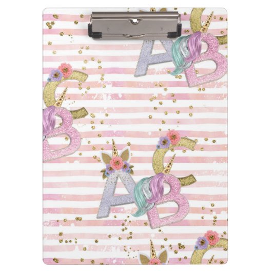 Porte-bloc Motif alphabet Unicorne (Devant)