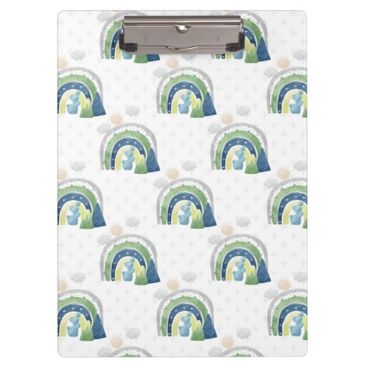 Porte-bloc Motif arc-en-ciel aquarelle (Devant)