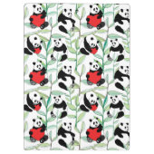 Porte-bloc motif avec de beaux pandas avec des coeurs (Dos)
