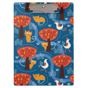 Porte-bloc motif avec les chats et les oiseaux mignons