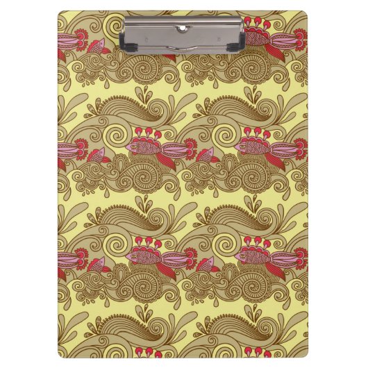 Porte-bloc Motif avec les poissons et la vague (Devant)