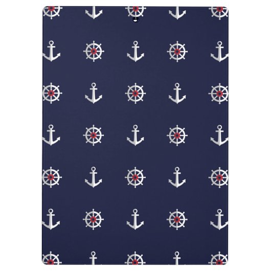 Porte-bloc Motif blanc et bleu rouge d'Ancre (Dos)