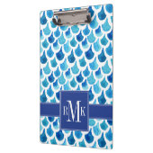 Porte-bloc Motif bleu d'échelle d'aquarelle (Gauche)