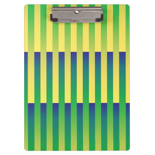Porte-bloc Motif bleu jaune vert rayé (Devant)